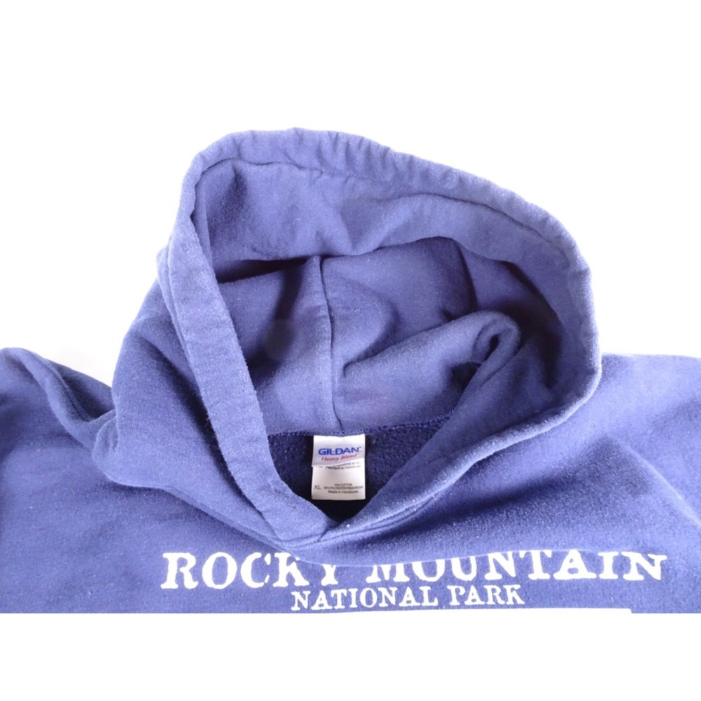 Vintage Gildan hoodie. Size XL. Navy Rocky Mountain Nat'l Park - Picture 3 of 7